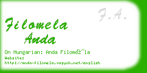 filomela anda business card